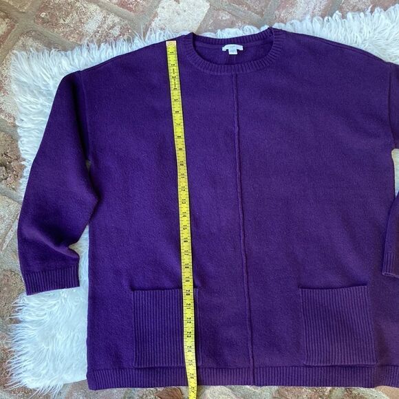 J Jill Pullover Cotton Blend Crewneck Long Sleeve Purple Sweater Size Medium - Picture 10 of 13